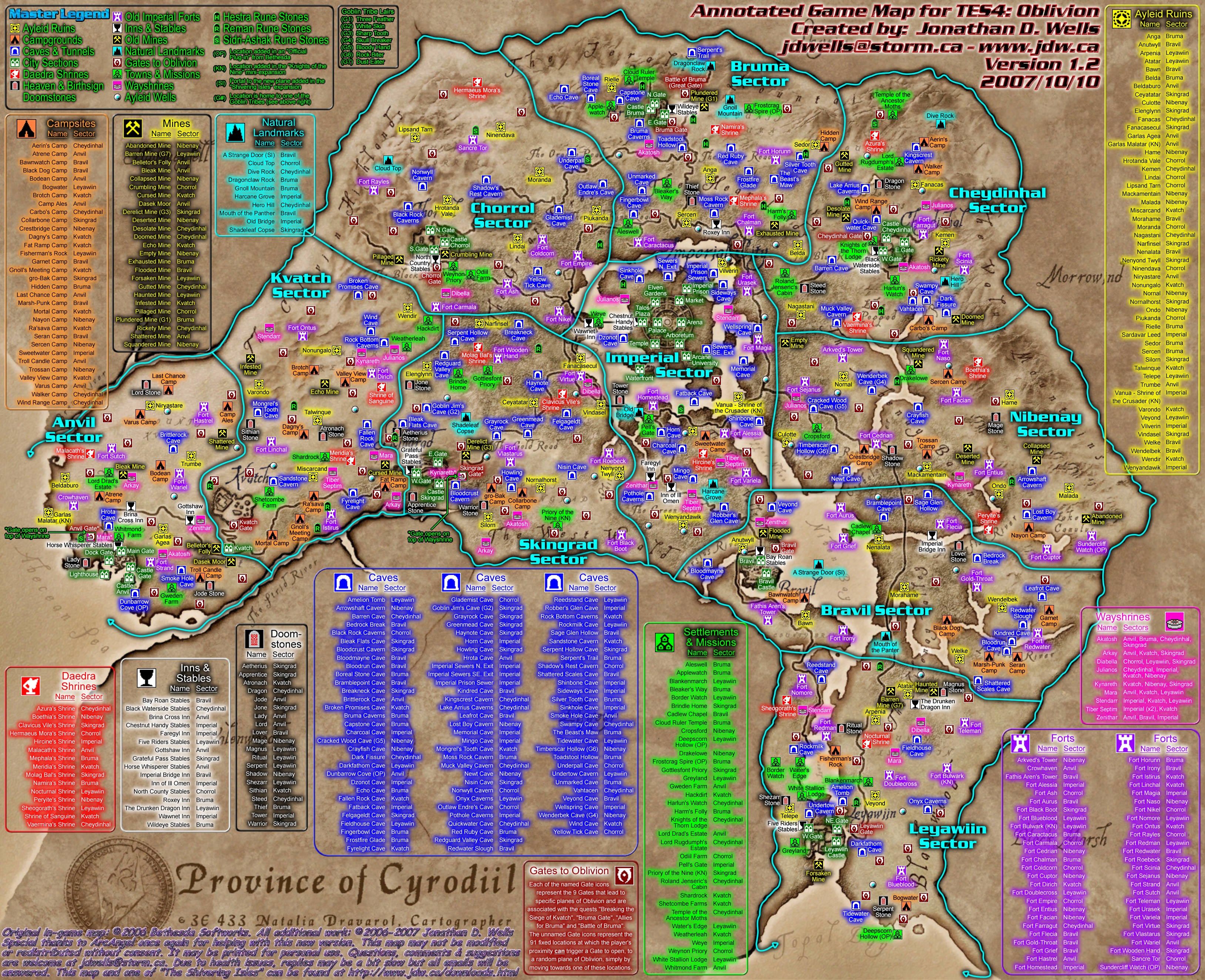 TES4 Oblivion game map