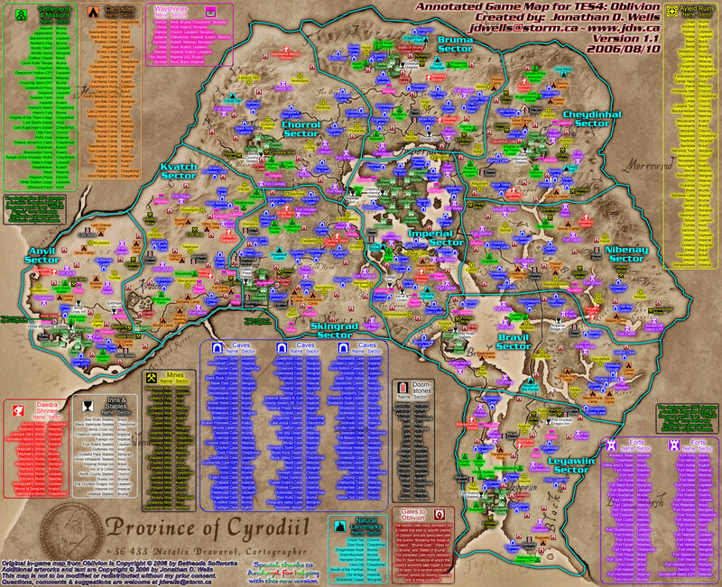 TES4 Oblivion game map