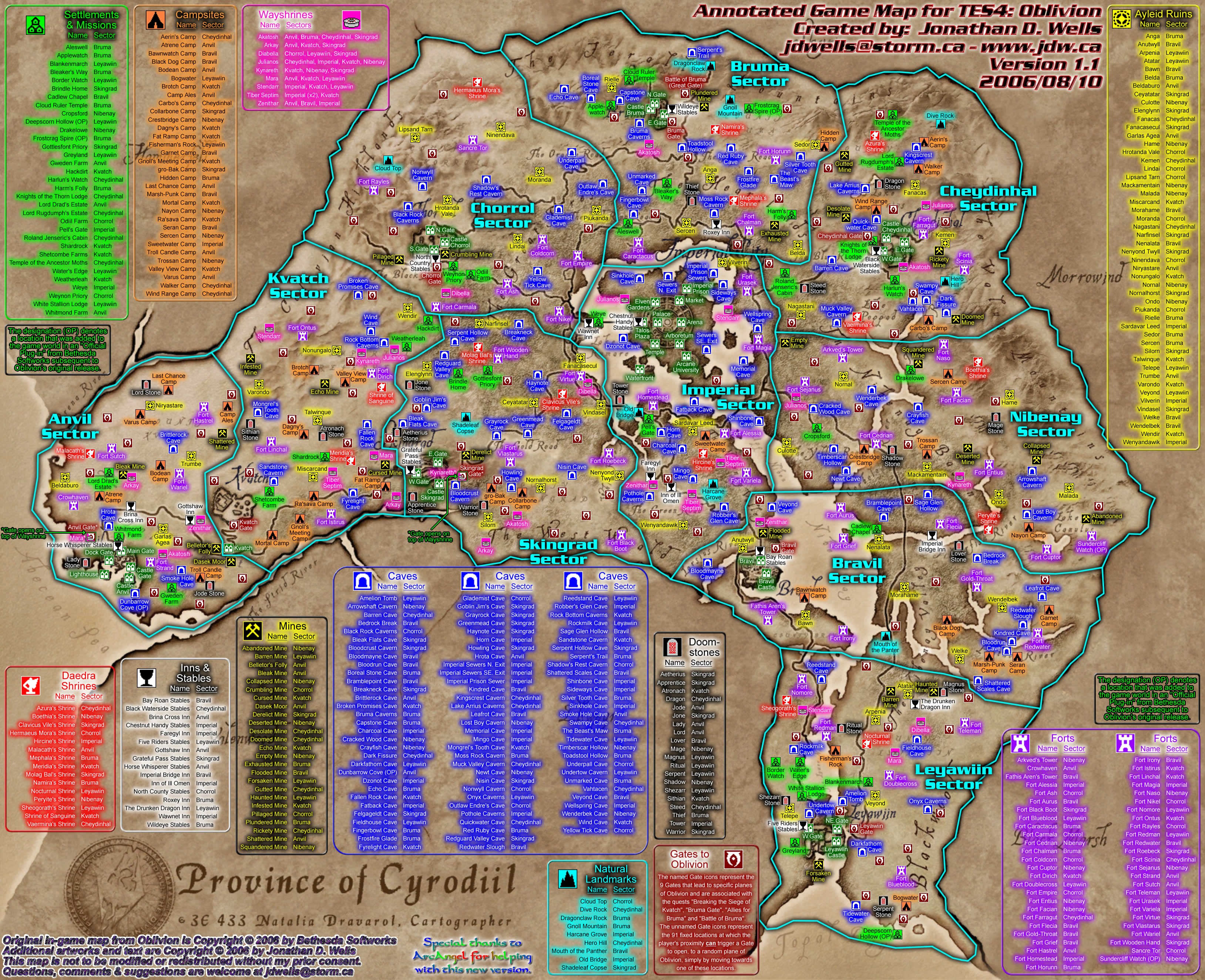 TES4 Oblivion game map