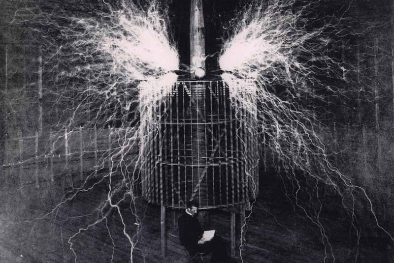 Tesla coil experiment with man