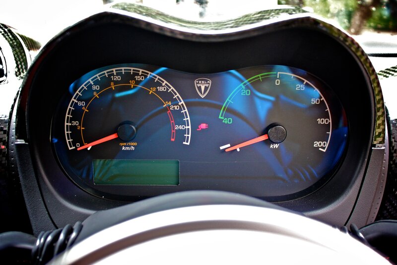 Tesla dashboard close-up