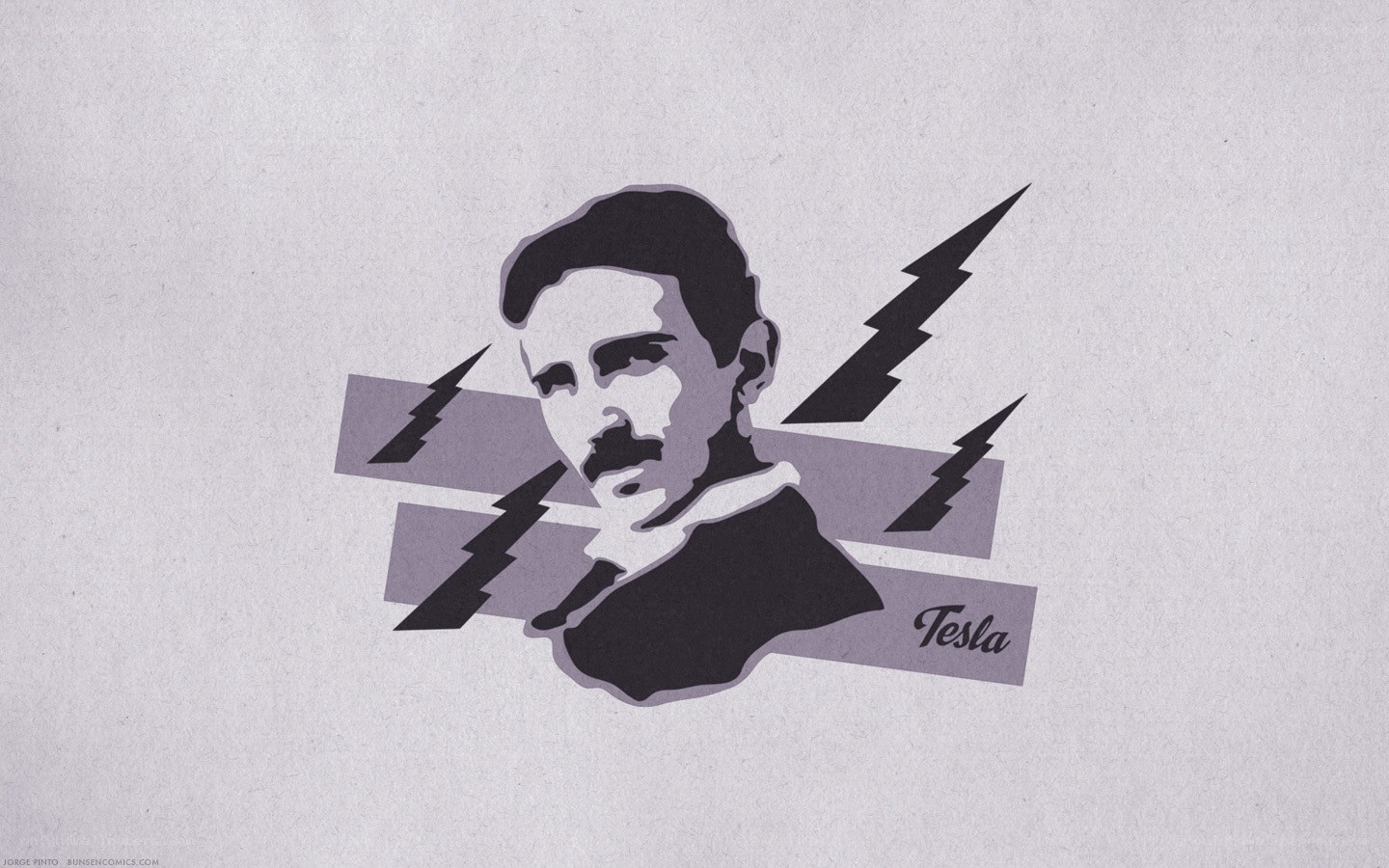 Tesla illustration with lightning