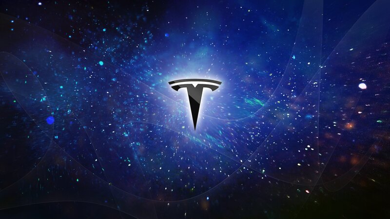 Tesla Logo in Space