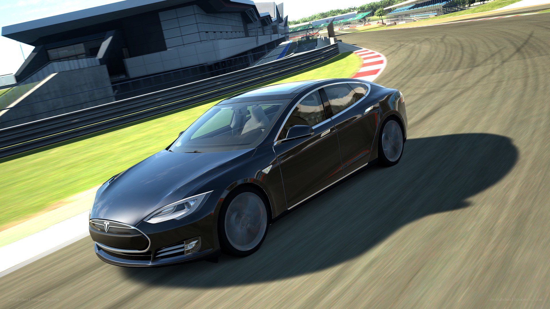 Tesla on a racetrack