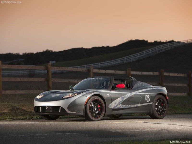 Tesla Roadster with Tag Heuer livery