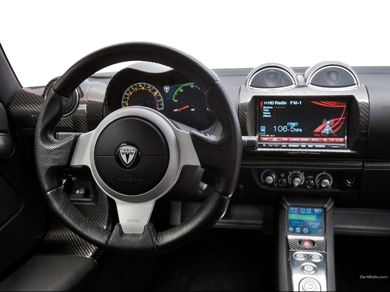 Tesla steering wheel interior