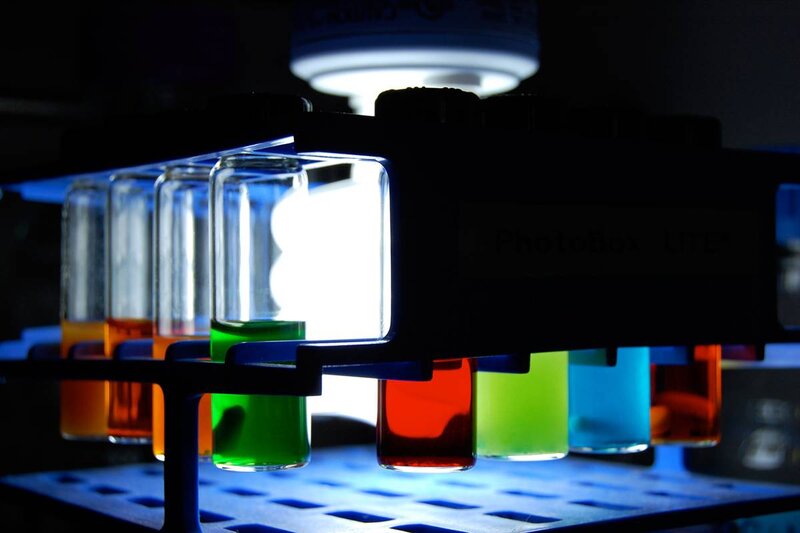 Test Tubes in a Rack — Blue