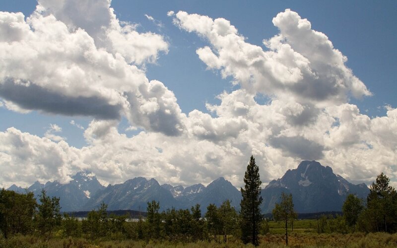 Teton Mountain Range — Blue, Dramatic, Afternoon, Photograph, Clouds