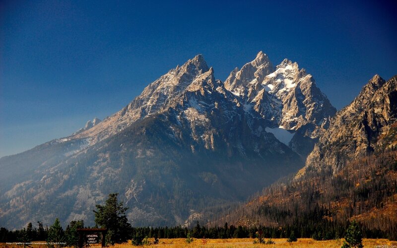 Teton Mountain Range — Blue, Dramatic, Afternoon, Photograph, Forest