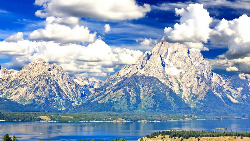 Teton Mountain Range — Blue, Dramatic, Afternoon, Photograph, Mountains, Lake
