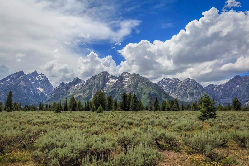 Teton Mountain Range — Blue, Serene, Afternoon