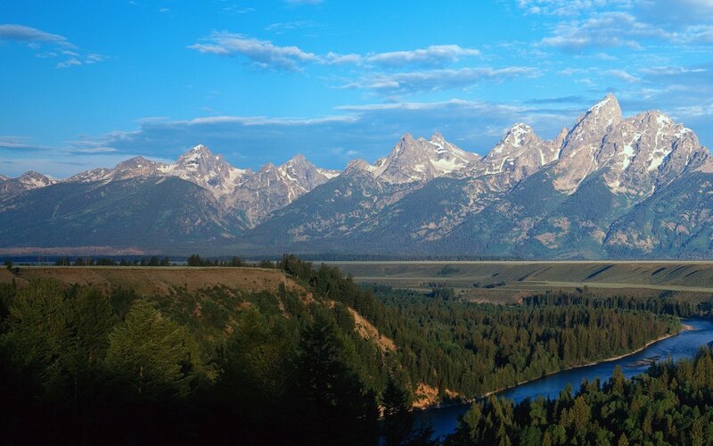 Teton Mountain Range — Blue, Serene, Morning