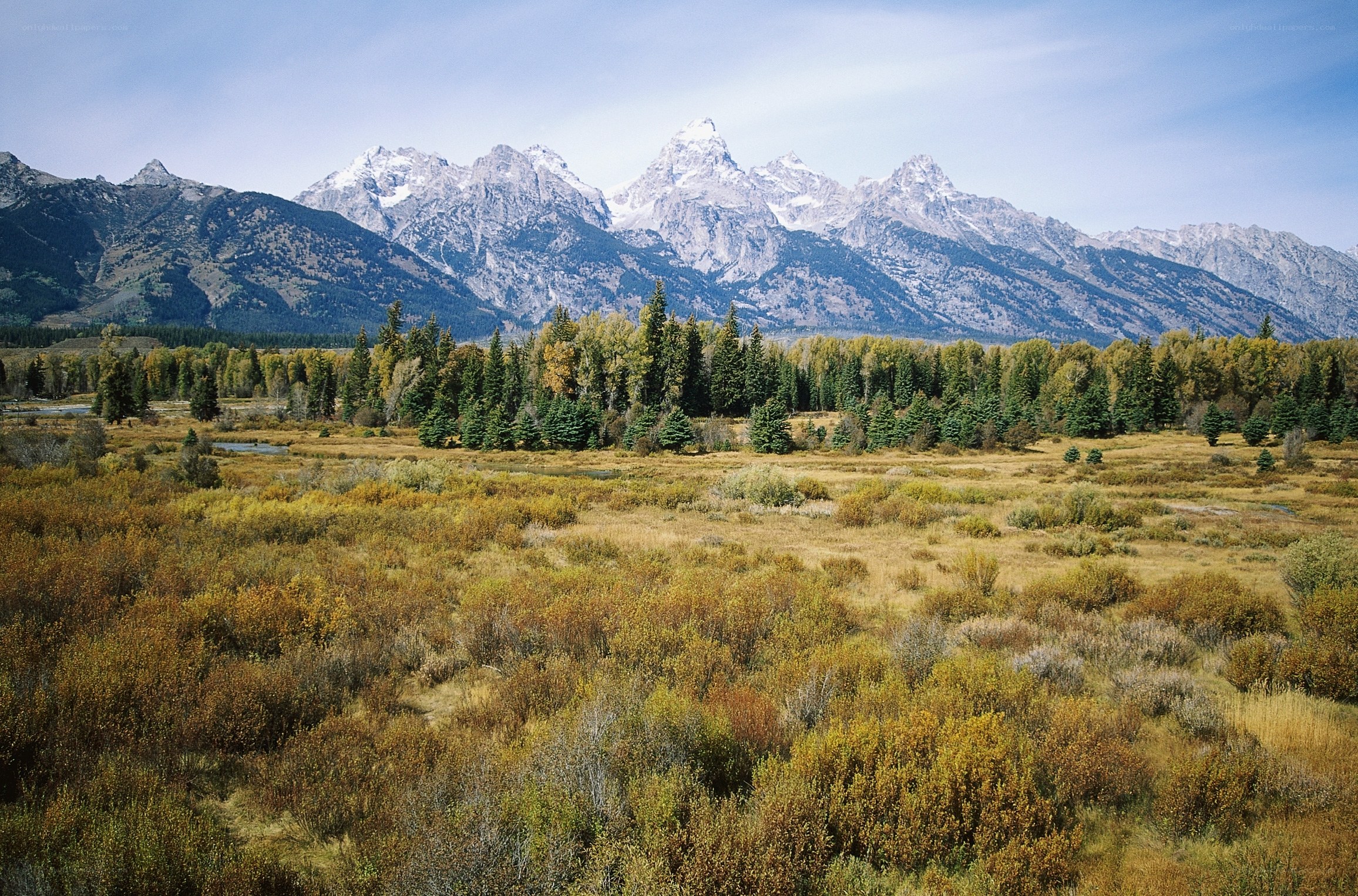 Teton Range in autumn