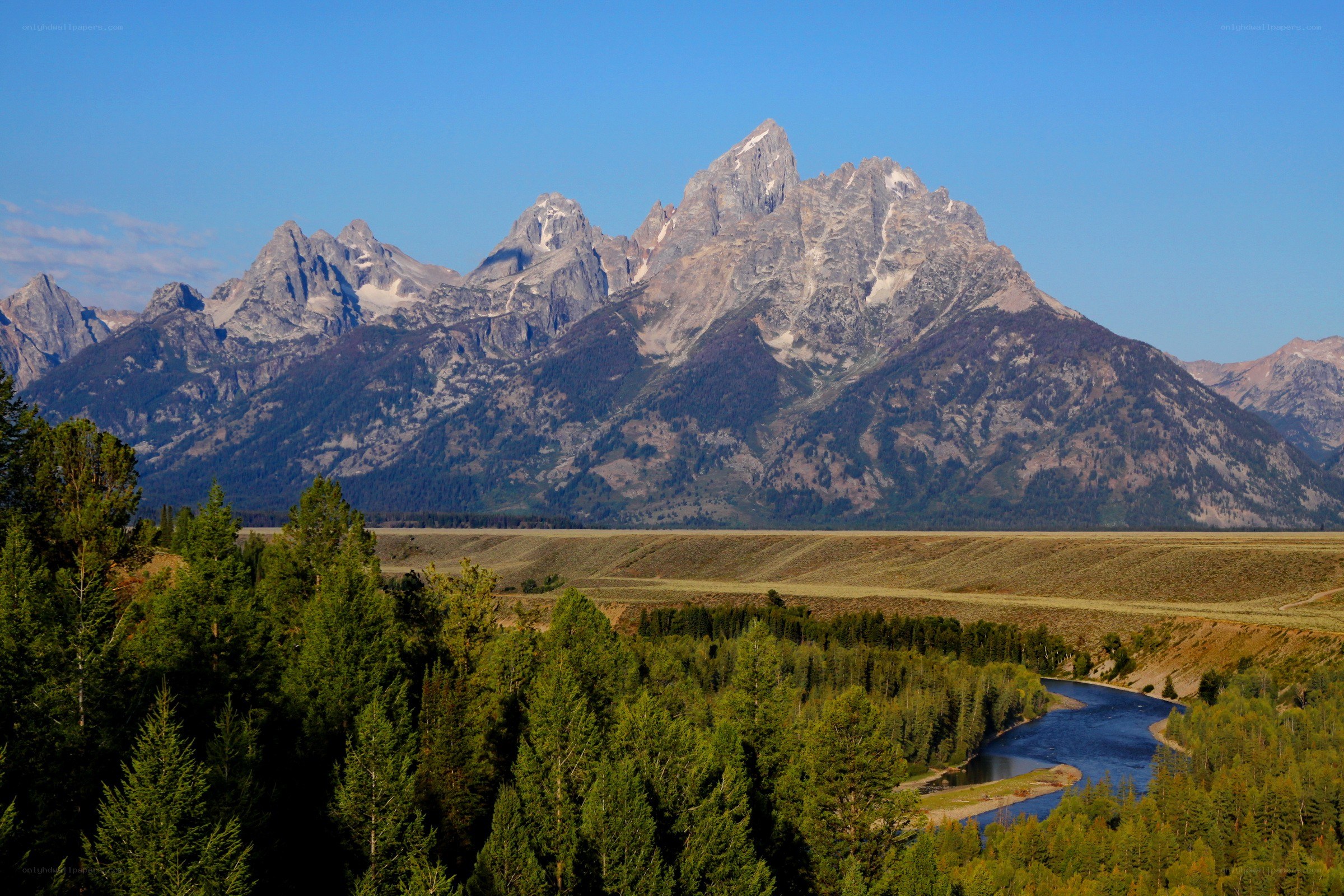 Teton Range with river