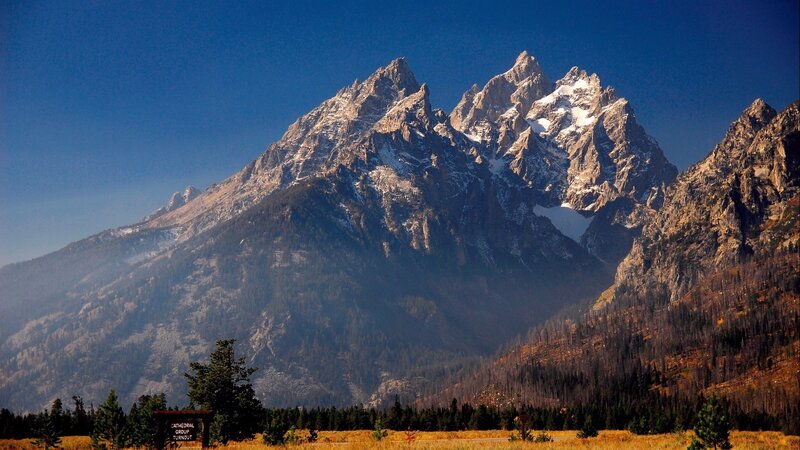 Tetons Mountain Range — Blue, Dramatic, Afternoon, Photograph, Forest