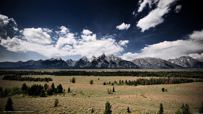 Tetons Mountain Range — Blue, Dramatic, Afternoon, Photograph, Mountains