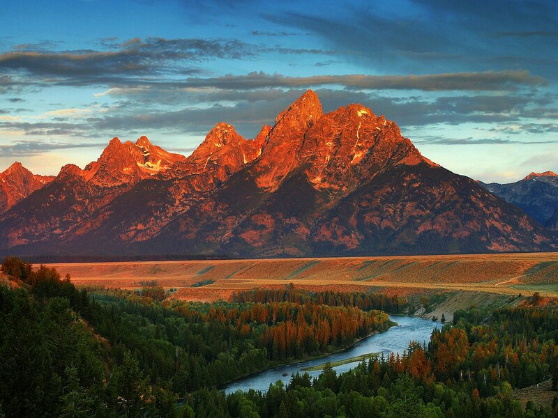 Tetons Mountain Range — Blue, Dramatic, Sunset, Photograph
