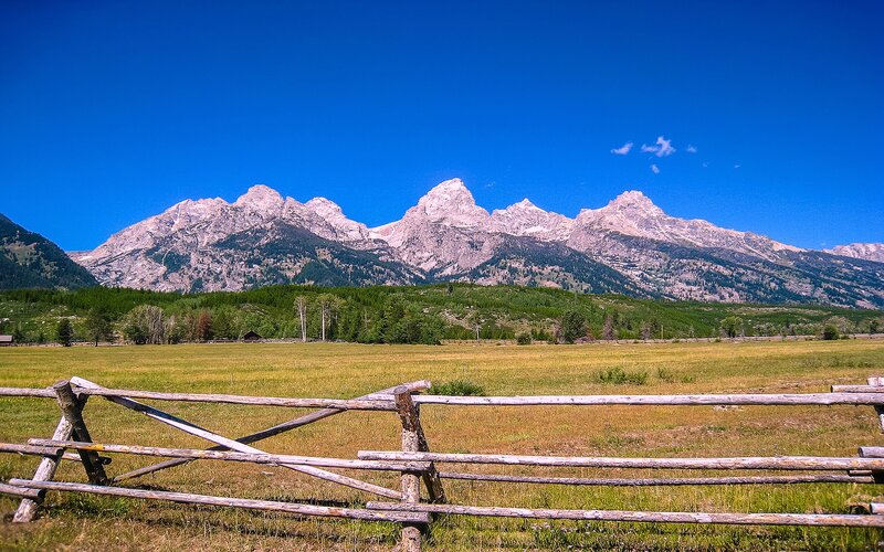 Tetons Mountain Range — Blue, Serene, Afternoon, Photograph