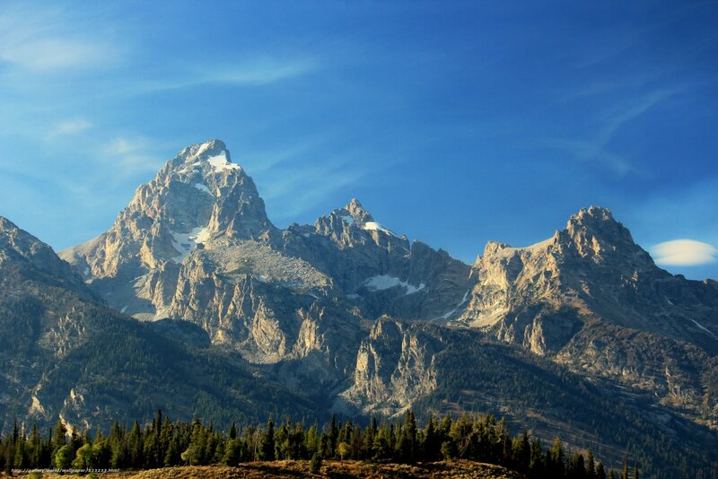Tetons Mountain Range — Blue, Serene, Morning