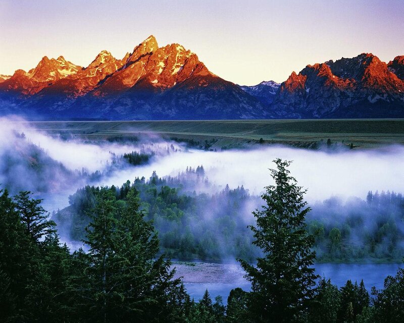 Tetons Mountain Range — Blue, Serene, Sunrise