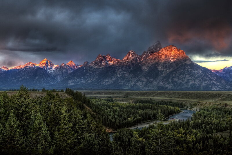 Tetons Mountain Range — Green, Dramatic