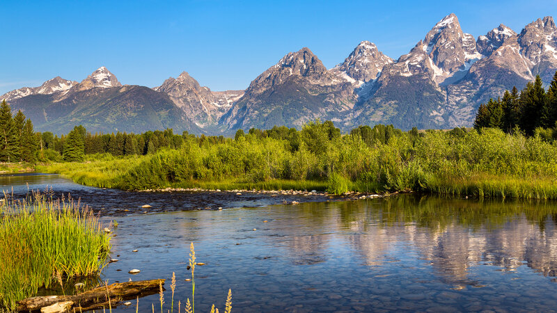Tetons Mountains and River