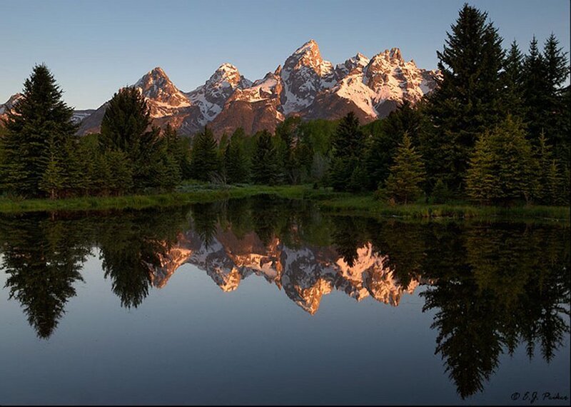 Tetons Mountains Reflection