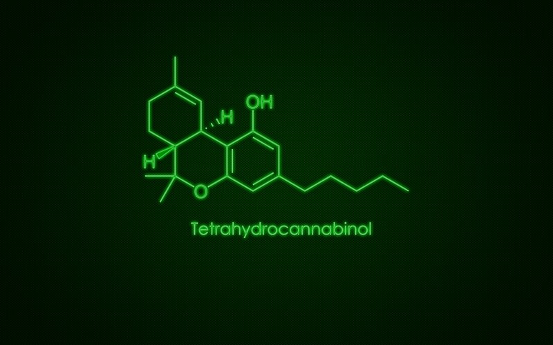 Tetrahydrocannabinol Molecule — Green