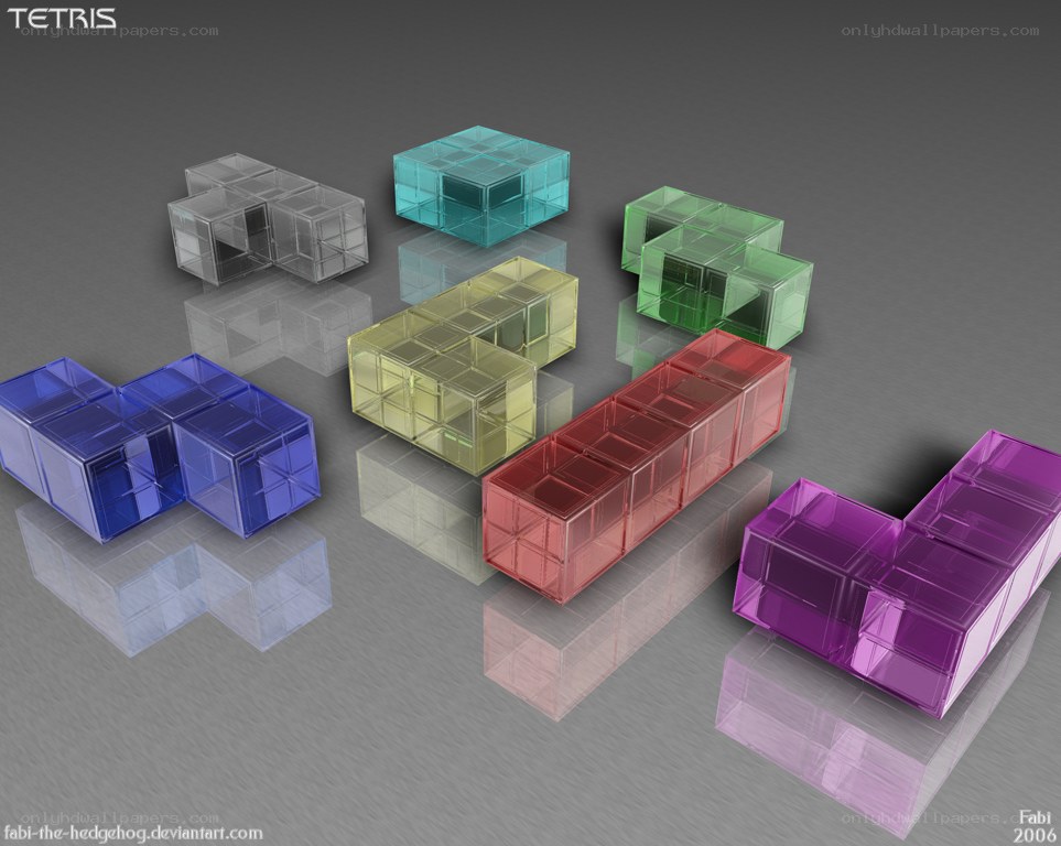 Tetris blocks in various colors