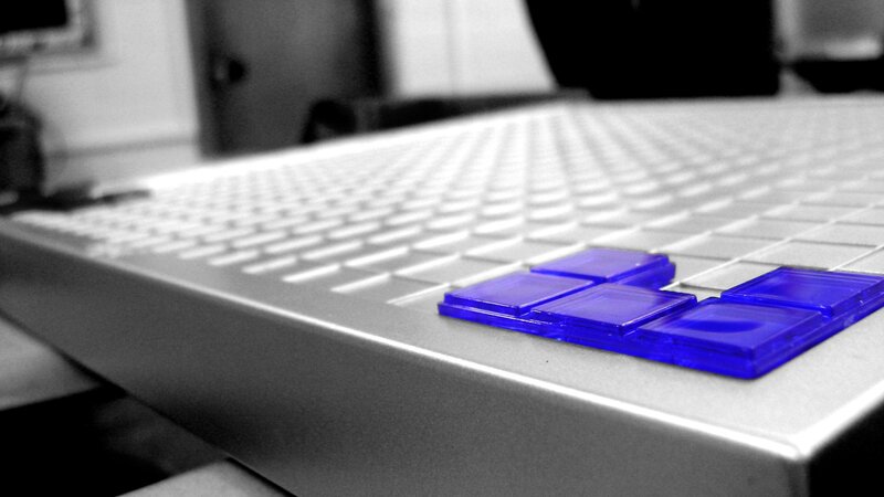 Tetris blocks on a keyboard