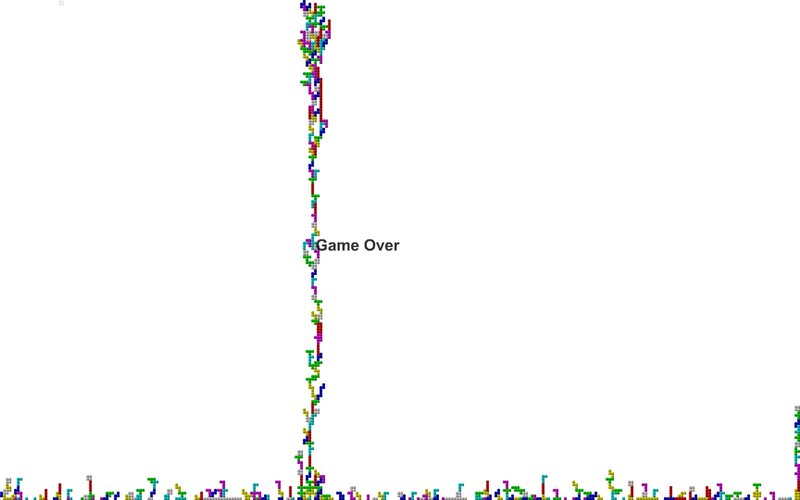 Tetris game over screen