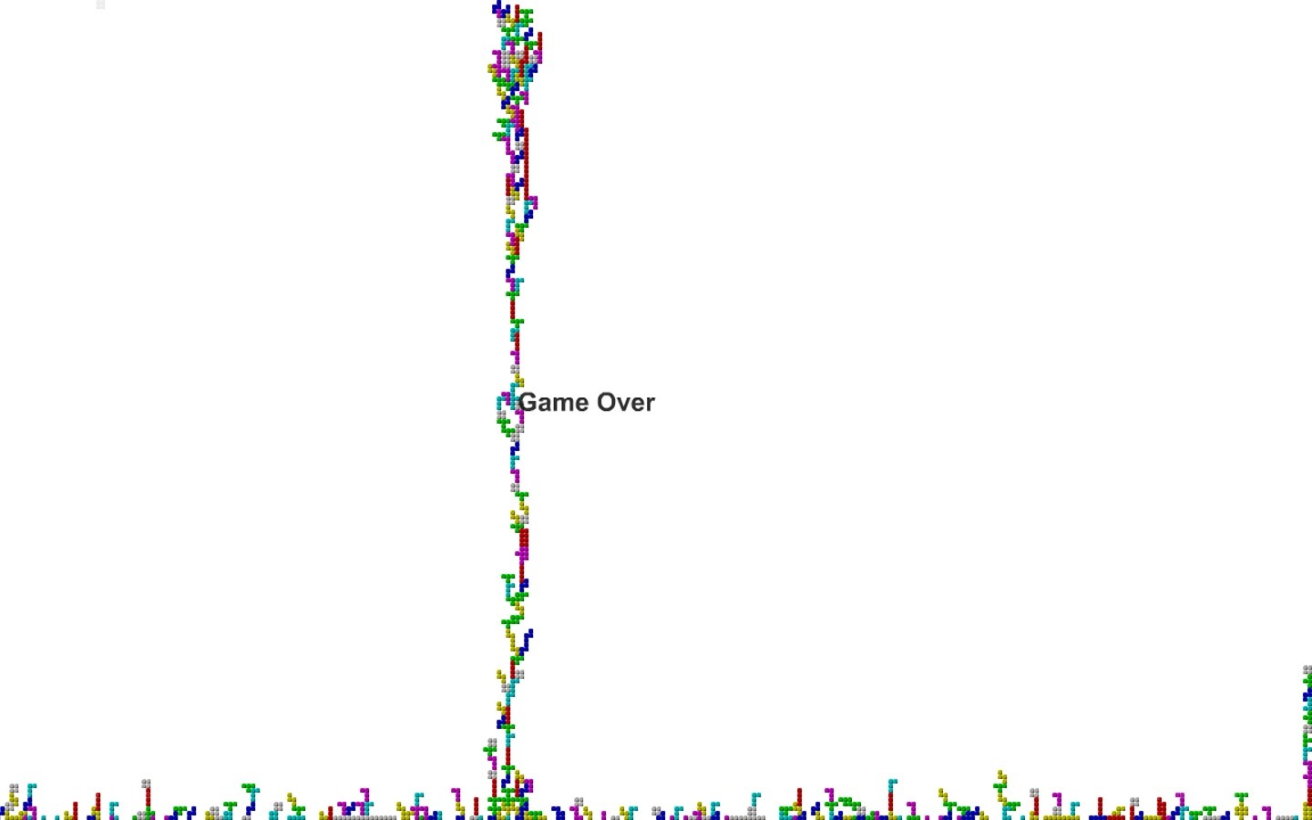 Tetris game over screen