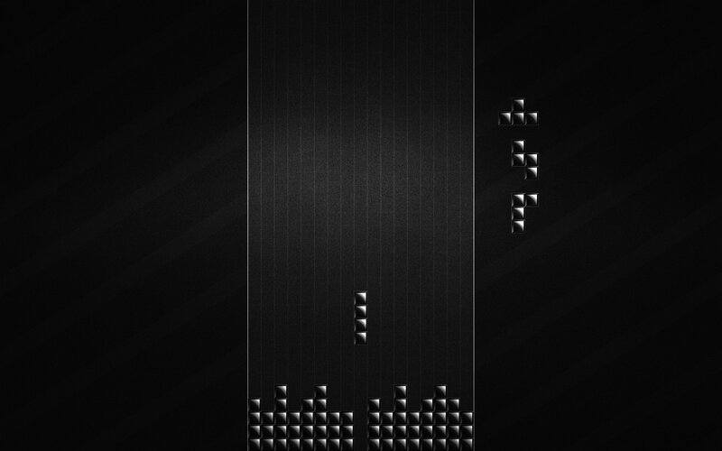 Tetris Game Screen — Black, Minimalist