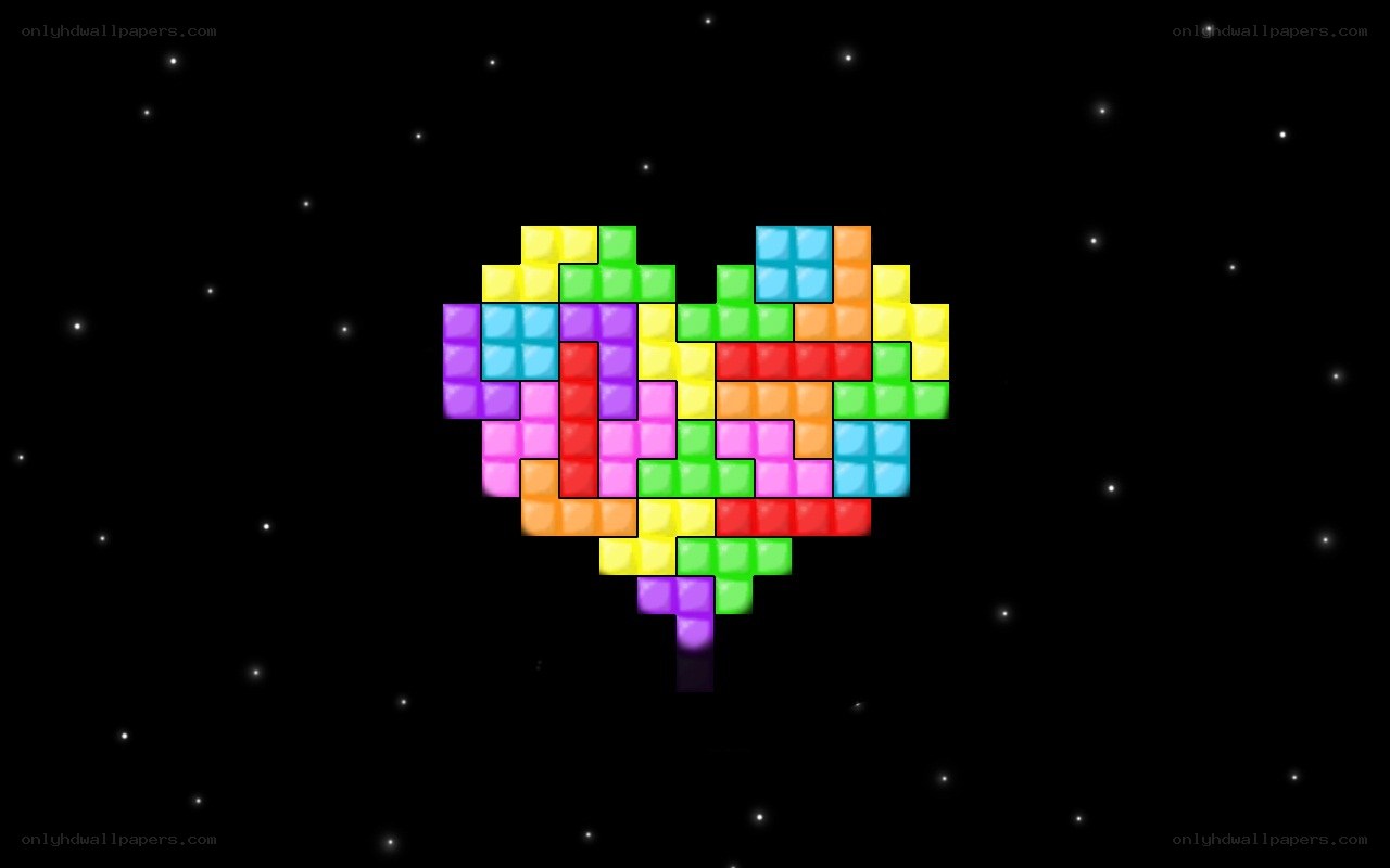 Tetris heart in space