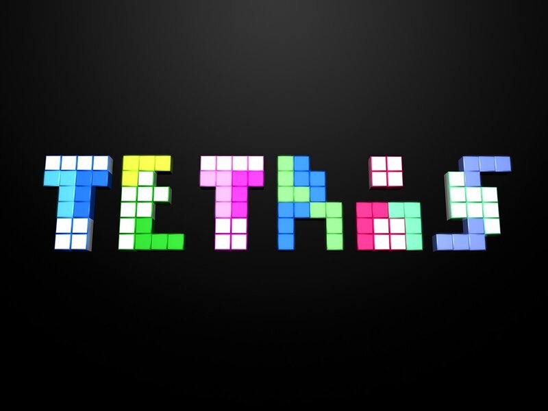 Tetris Logo Made of Blocks