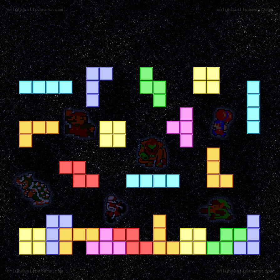 Tetris with video game characters