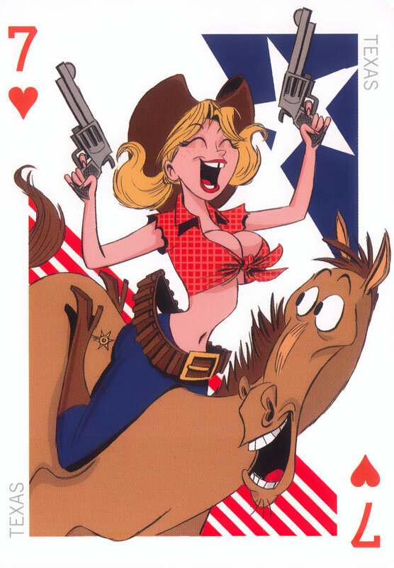 Texas 7 of Hearts Card
