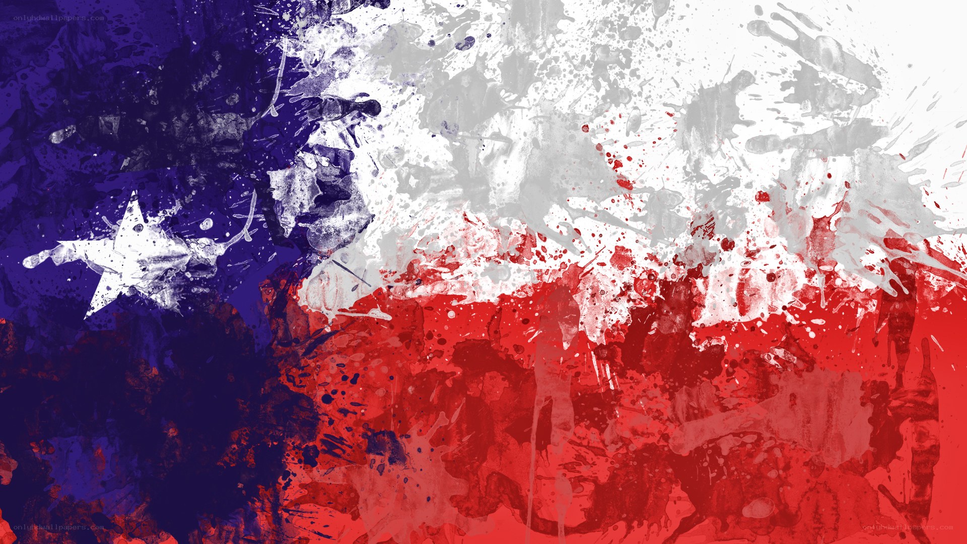 Texas flag splatter art