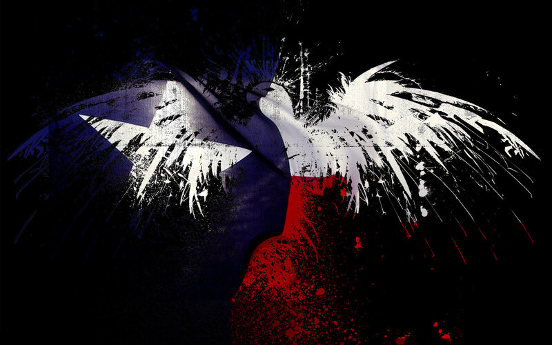 Texas flag with eagle wings
