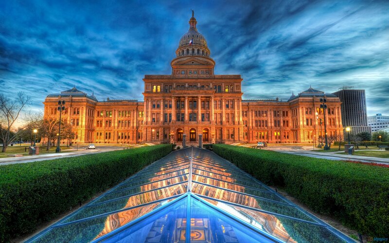 Texas State Capitol Building — Blue, Dramatic, Sunset