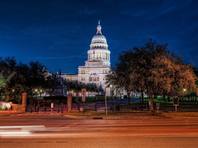Texas State Capitol Building — Blue, Dramatic