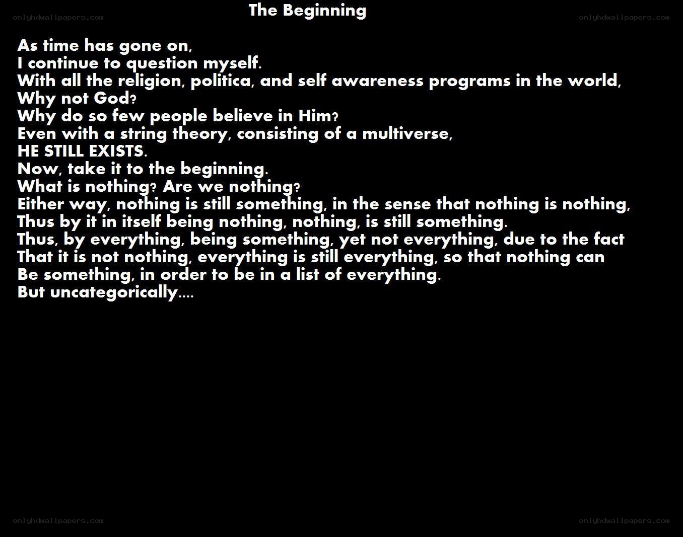 Text about existence and belief