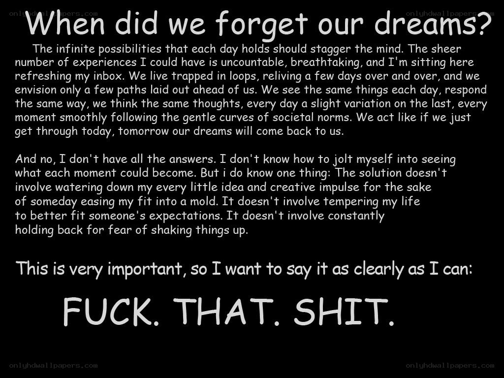 text about forgotten dreams