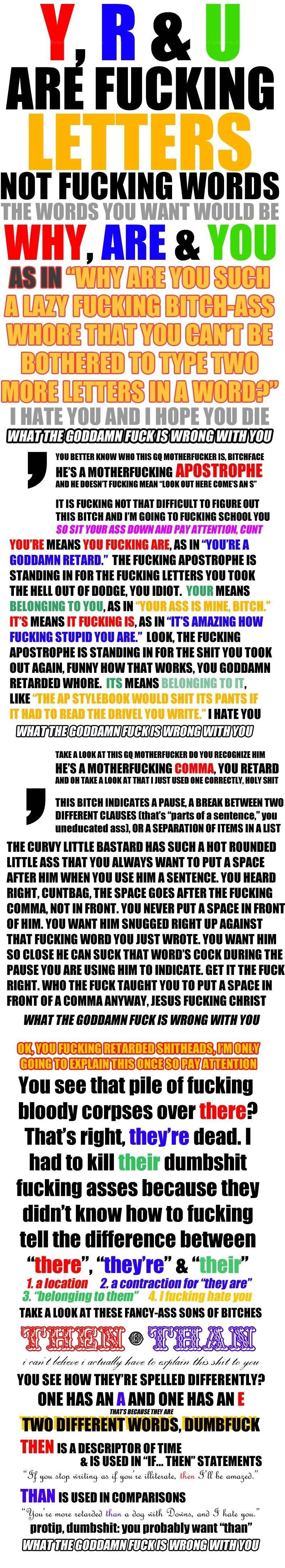 Text about grammar and punctuation