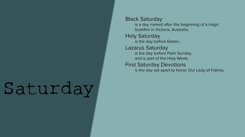 Text About Saturday