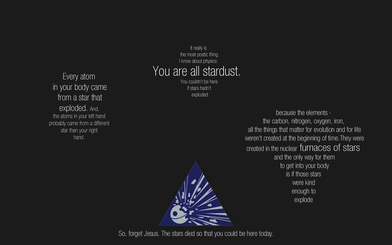 Text About Stardust — Black, Contemplative