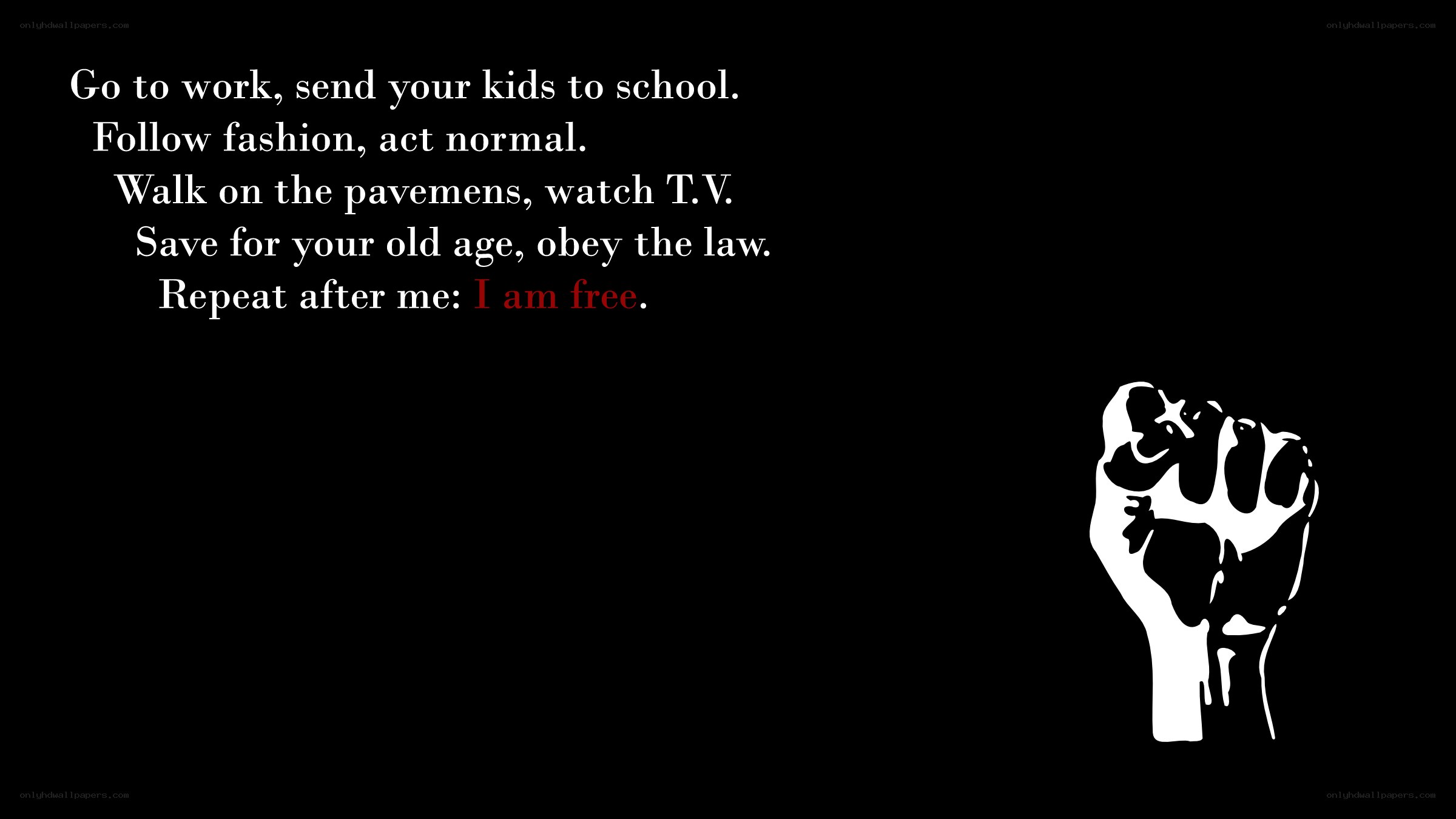 text and fist image