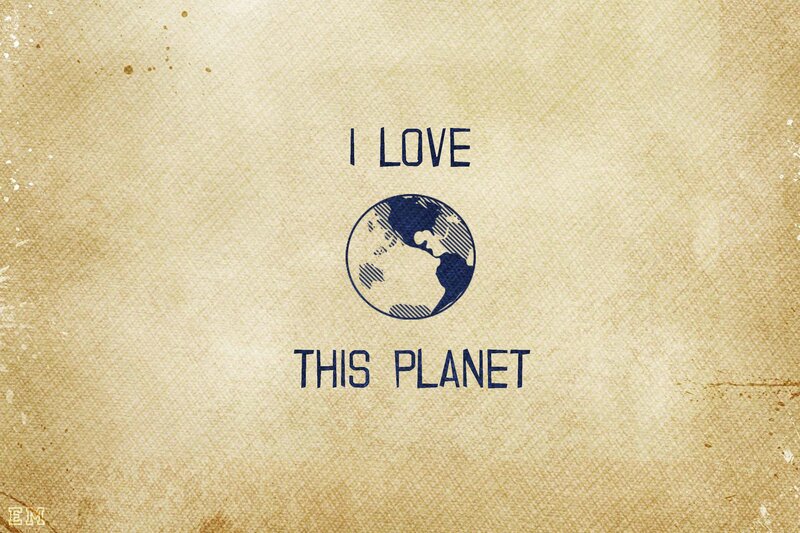 Text and Globe Illustration — Beige, Calm, Blue