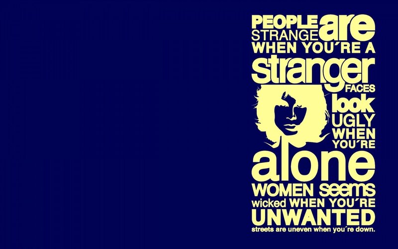 Text and Silhouette — Blue, Thoughtful, Illustration