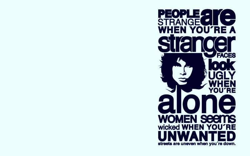 Text and Silhouette — Blue, Thoughtful